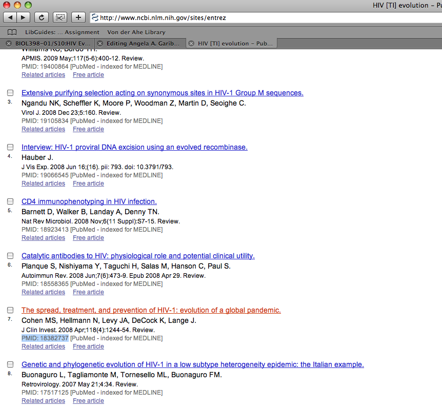 Screenshot of Search Parameters