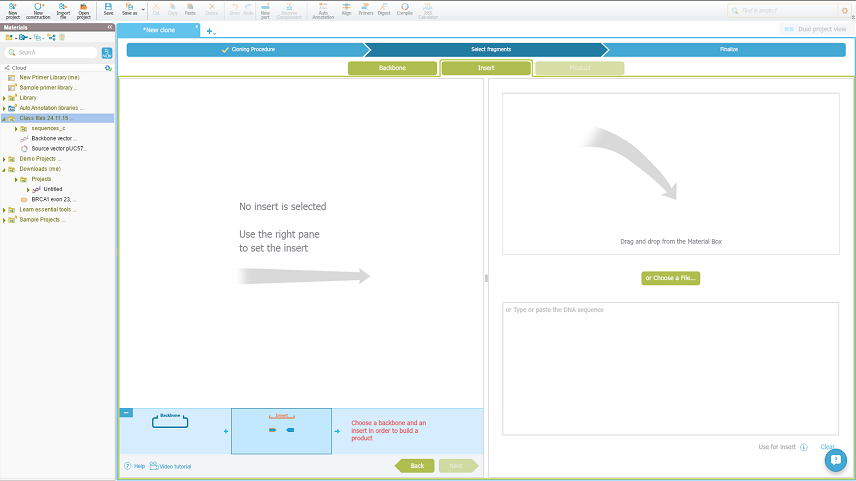 Start working on the insert