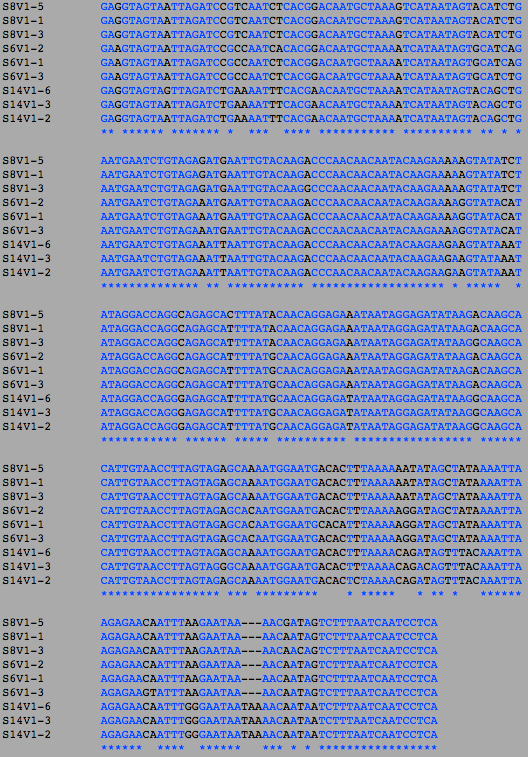 Moderate Progressor Visit 1 Sequence Alignment