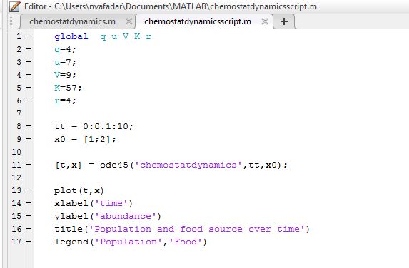 Chemostat Dynamics Script