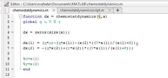 Chemostat Dynamics Function