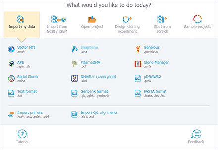 Easily start your project inside Genome Compiler